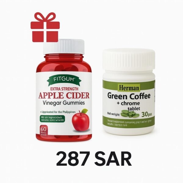 هيرمان جرين كوفي للتخسيس و انقاص الوزن + خل التفاح هدية العرض لمدة 72 ساعة HERMAN Green Coffee Plus Chrome
